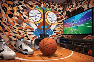 sports gaming crossover concept with athletes and video game elements
