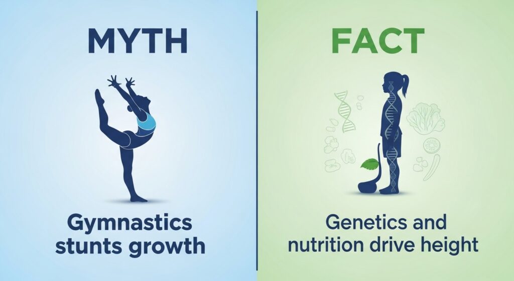 does gymnastics stunt growth myth vs fact