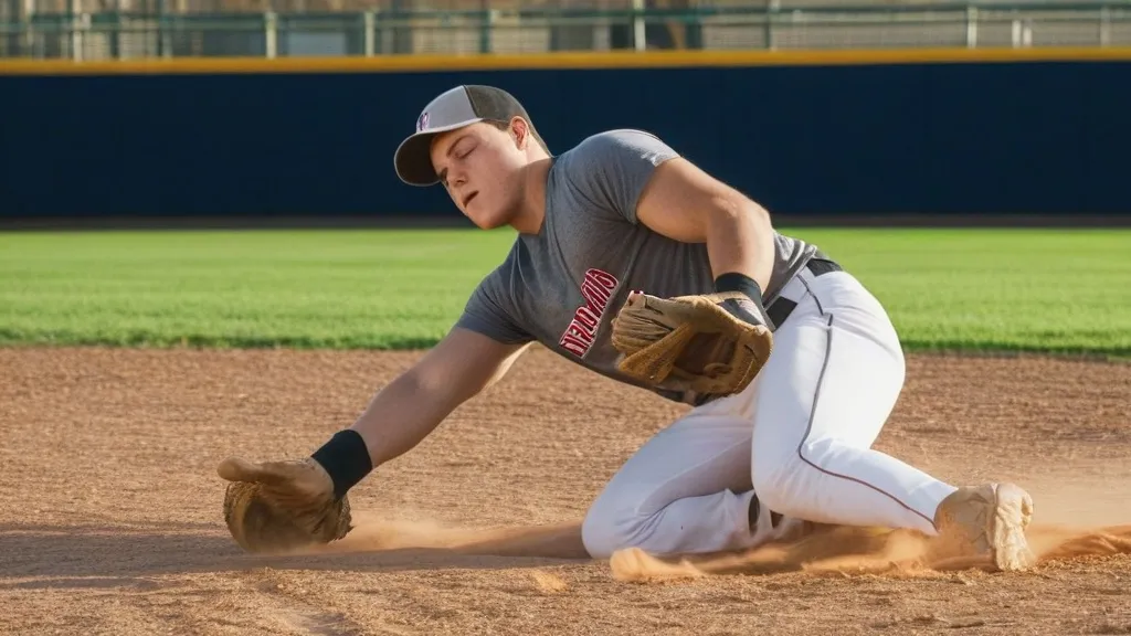 first baseman catching baseball