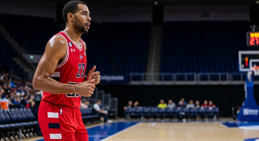 Athlete doing basketball court laps for cardio training