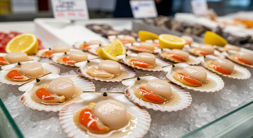Fresh raw scallops ready for healthy meal prep