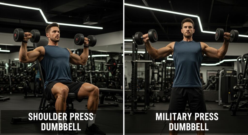 Shoulder Press Dumbbell vs. Military Press Dumbbell