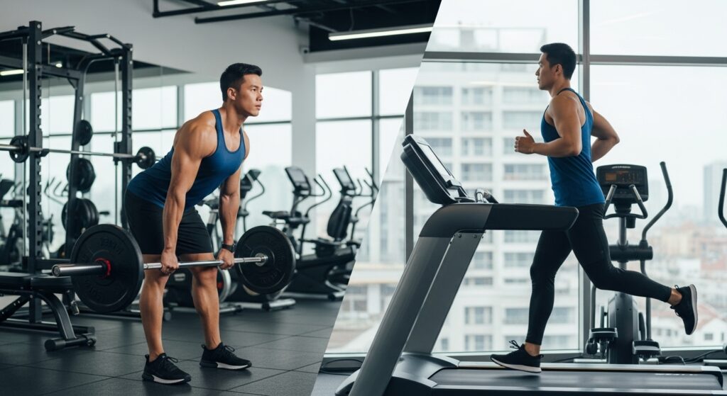 balance of cardio and strength workout routine