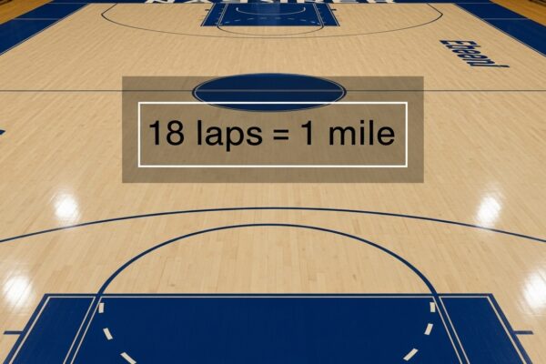 how many laps around a basketball court is a mile