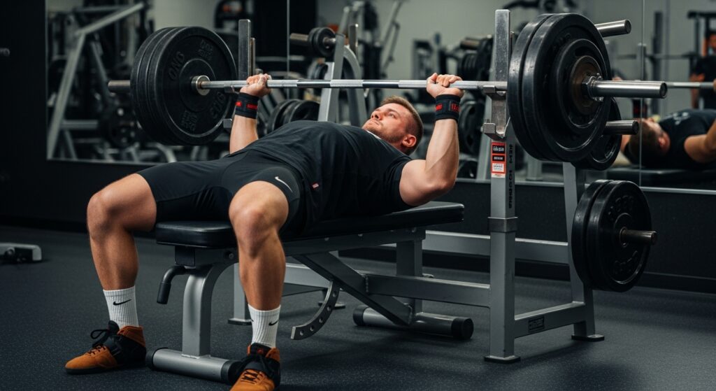 Incline dumbbell press bench setup angle around 30 degrees